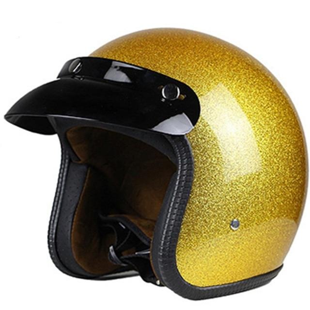 Premium Open Face Gold Helmet Perfenq