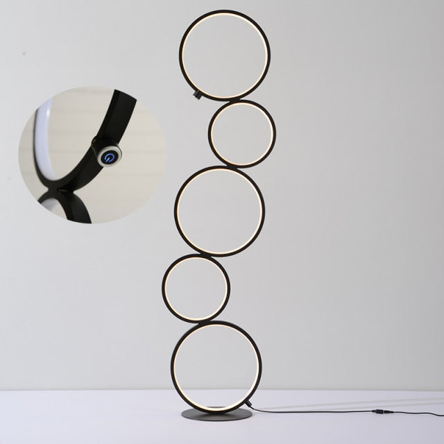 Modern Luxury Ring Touch Switch LED Floor Lamp