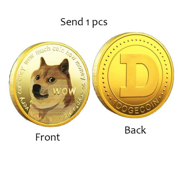 Dogecoin Silver & Gold Plated Metal Coin