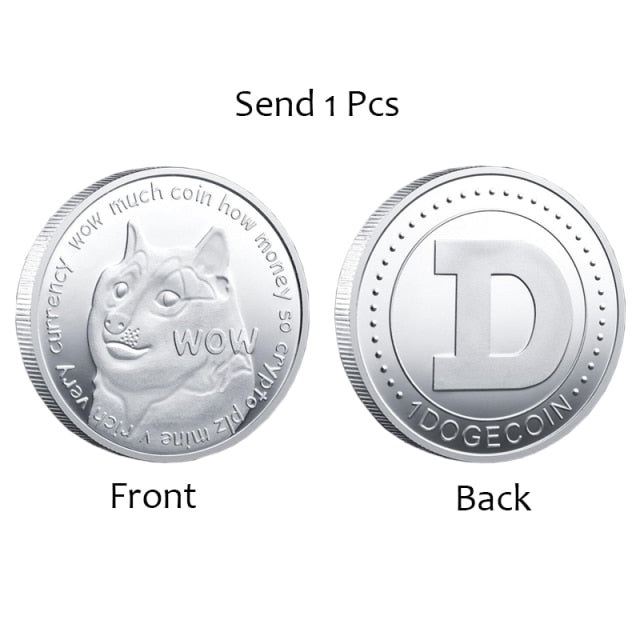 Dogecoin Silver & Gold Plated Metal Coin