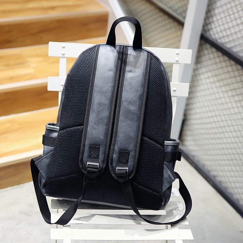 Vintage Fashion Casual PU Leather Backpack - Perfenq