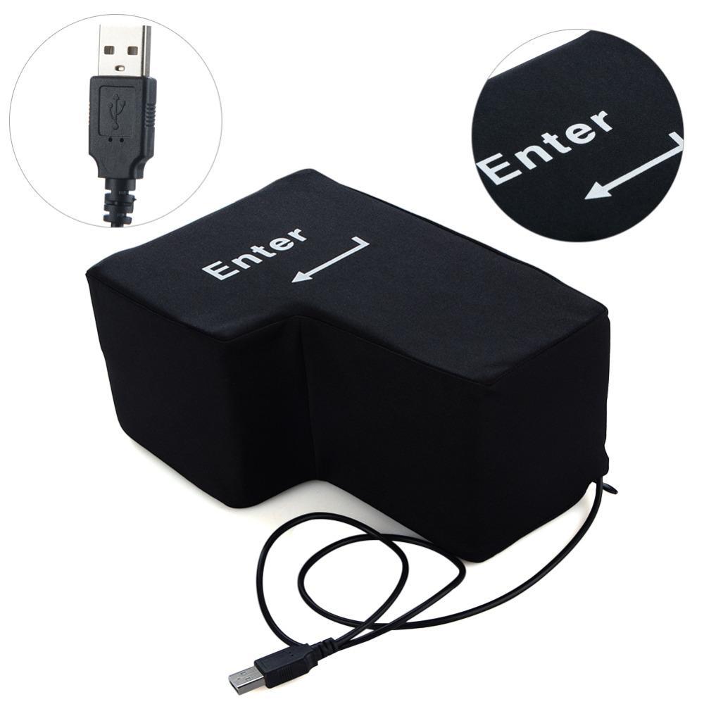 Giant Enter Button - Anti Stress Button USB Pillow - Perfenq