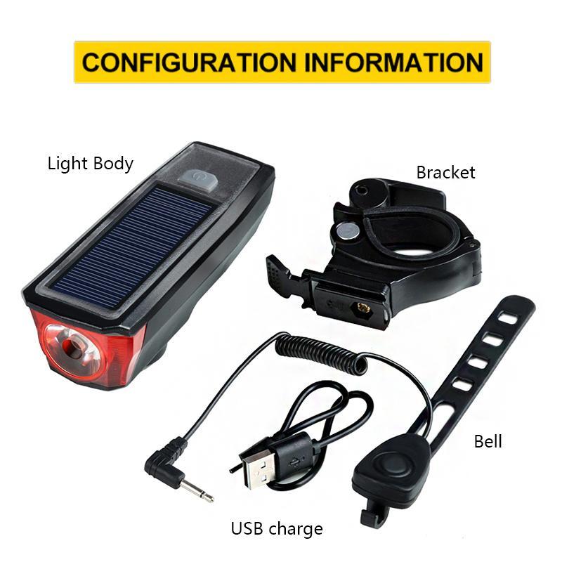 Multi Function Solar Power Bike Light Perfenq