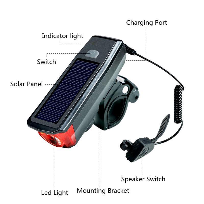 Multi-Function Solar Power Bike Light - Perfenq