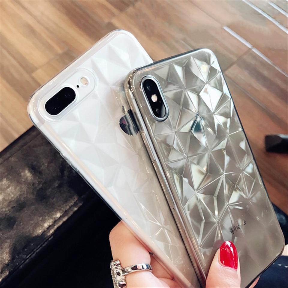Diamond Texture Transparent iPhone Case - Perfenq