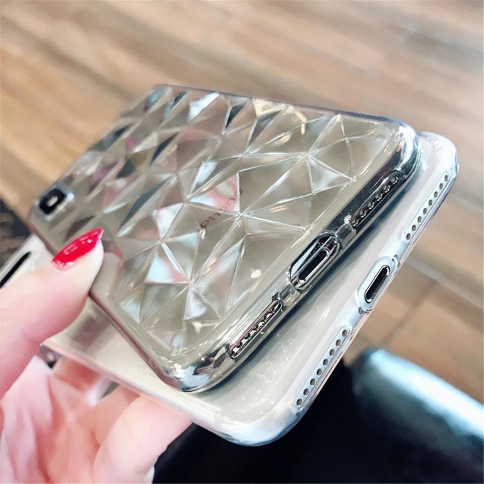 Diamond Texture Transparent iPhone Case - Perfenq