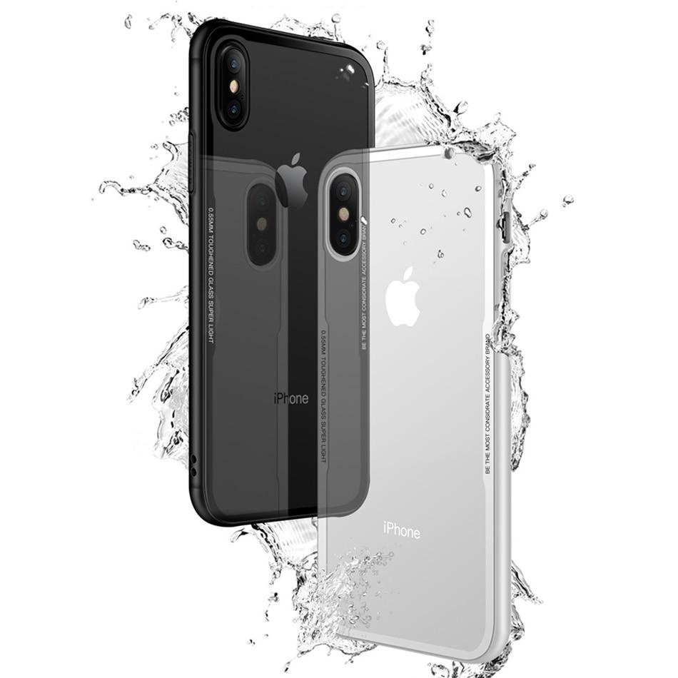 iPhone XS, XS Max, XR Tempered Glass Case with Soft Silicone Edge - Perfenq