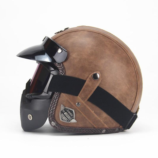 Premium Pu Leather Helmet - Perfenq