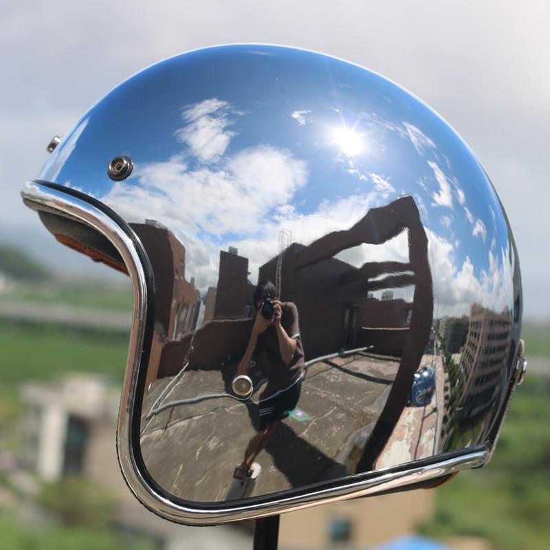 brushed gunship chrome motorcycle helmet High Gloss Mirror Finish Silver Chrome Helmet for Bold Riders – PerfenQ