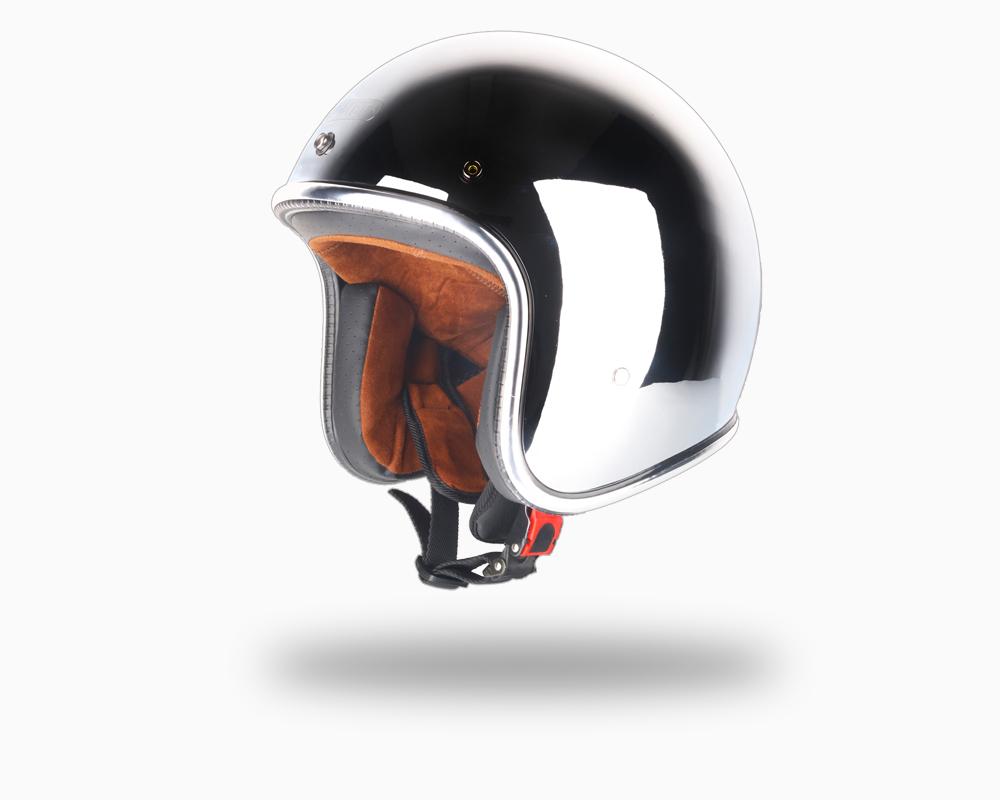 Premium Silver Chrome Helmet - Perfenq