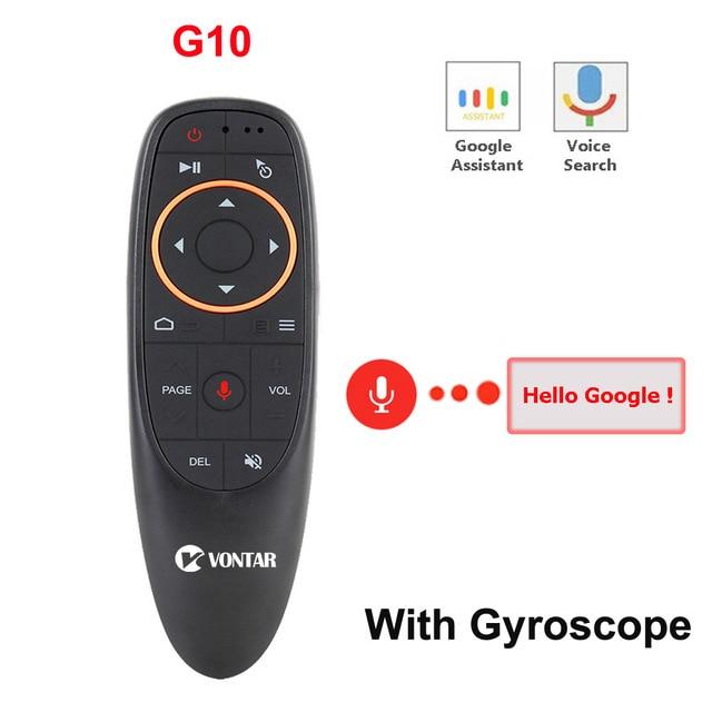 VONTAR G10 Voice Remote Control 2.4G Wireless Air Mouse Microphone Gyroscope IR Learning for Android tv box T9 H96 Max X96 mini - Perfenq