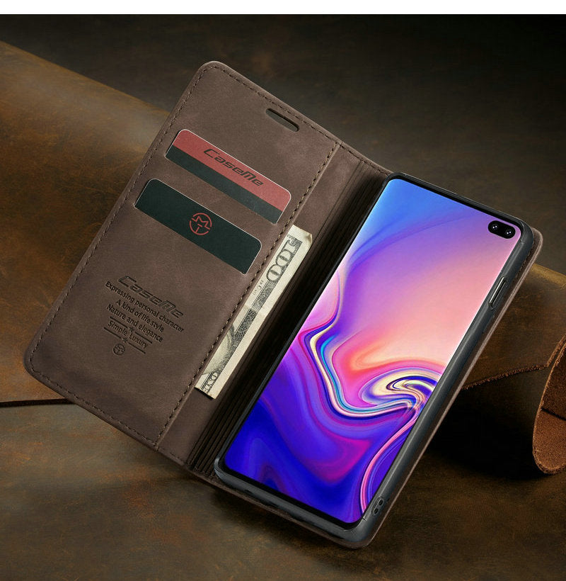 Samsung Galaxy S10 / S10E / S10 Plus Magnetic Wallet Leather Case - Perfenq