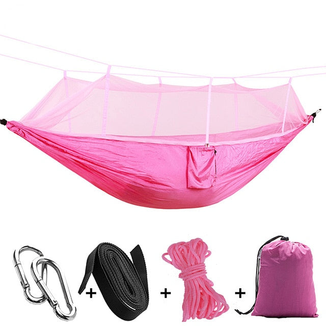 Ultralight Travel Hammock with Integrated Mosquito Net - Perfenq